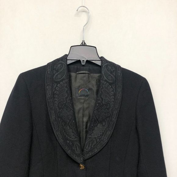 Bogner Women Embroidered 100% Wool Blazer Jacket US Size 6 Black M104 -24 - Picture 11 of 14